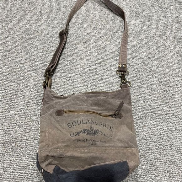 Myra Bag Brown and Cream Patterned Shoulder Bag - Picture 2 of 3